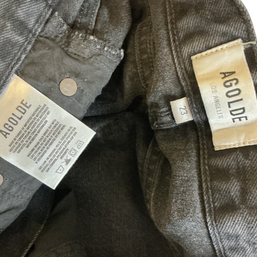 Agolde Vintage Washed Black Lana Straight Denim Jeans Size 23 - Picture 4 of 4